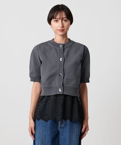 レース レイヤード カーディガン‐ウォッシャブル‐