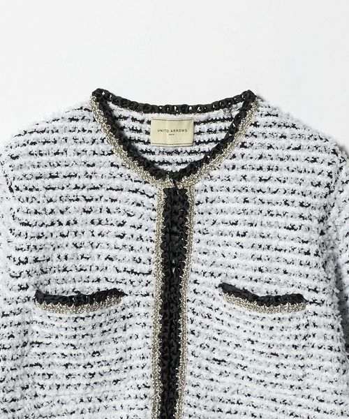 【美品】　ユナイテッドアローズ　ツイード　ニット　カーディガン UNITED ARROWS カーディガン ツイード ニット レディース