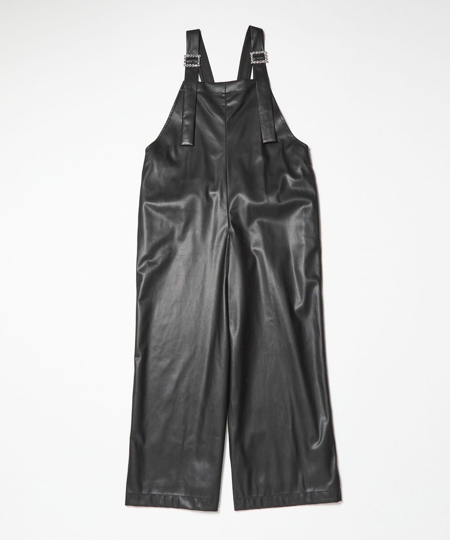 MUVEIL＞レザーライク オーバーオール