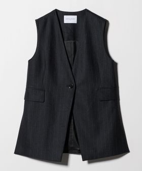 UNITED ARROWS/Vネック ノーカラー テーラード ベスト/ベスト
