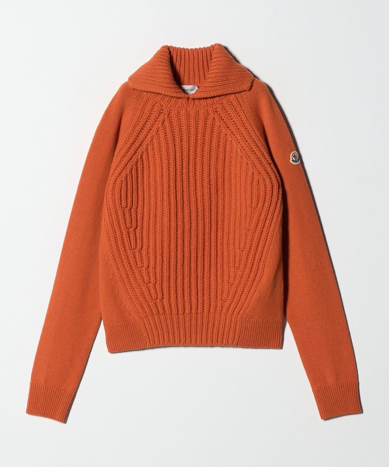 MONCLER リブ編み タートルネック×紺 ベージュ MONCLER ＞リブ タートルネック ニット