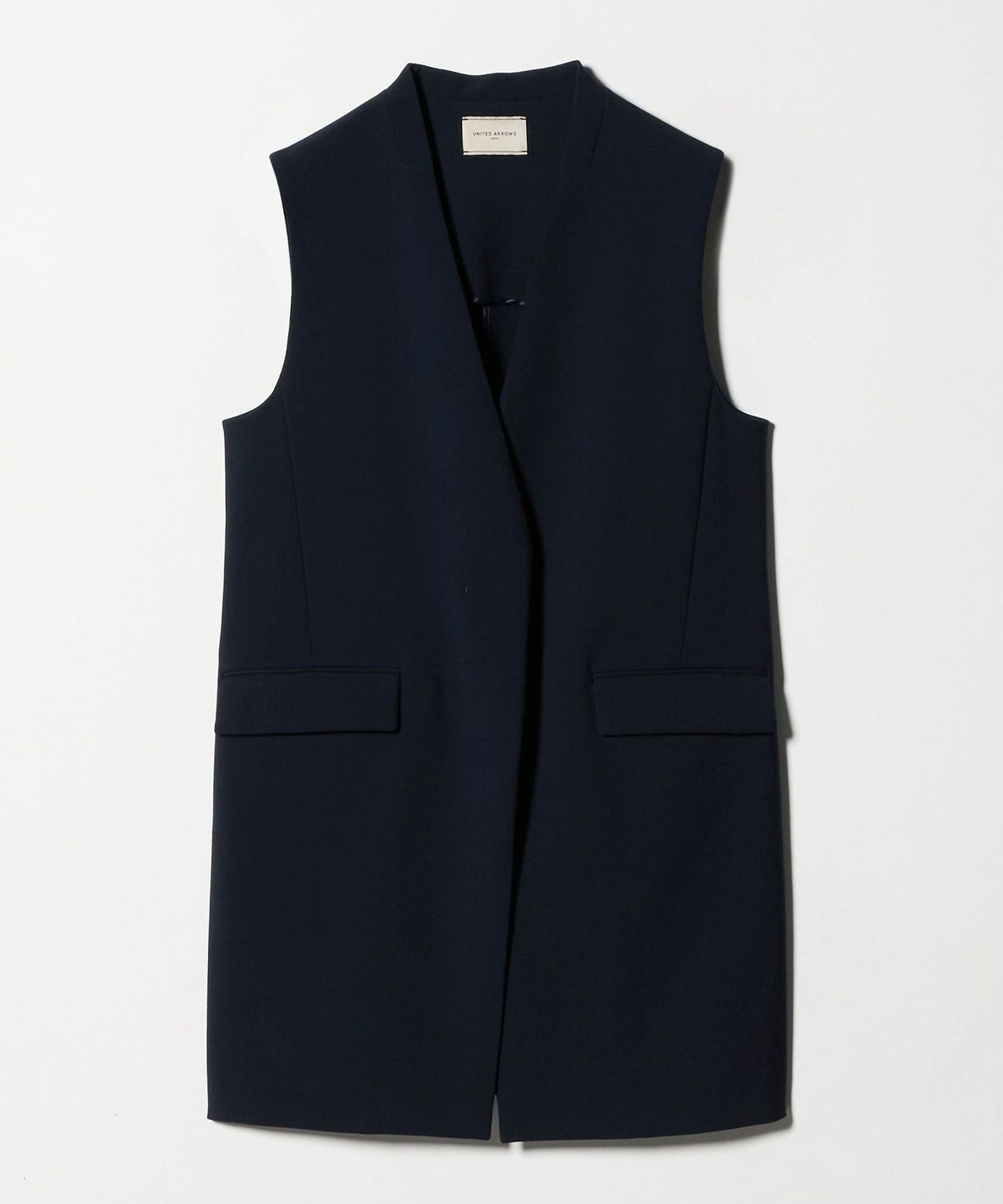 UNITED ARROWS ネイビー ベスト ダブルクロス ベスト ‐ウォッシャブル‐