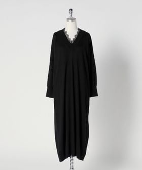 UNITED ARROWS/Vネック ロング ワンピース/ワンピース