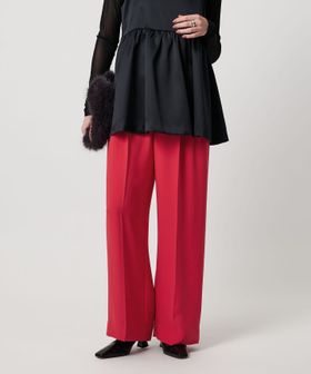 UNITED ARROWS/2タック ワイドパンツ‐UVカット 接触冷感 吸水速乾 帯電防止 ウォッシャブル‐/スラックス