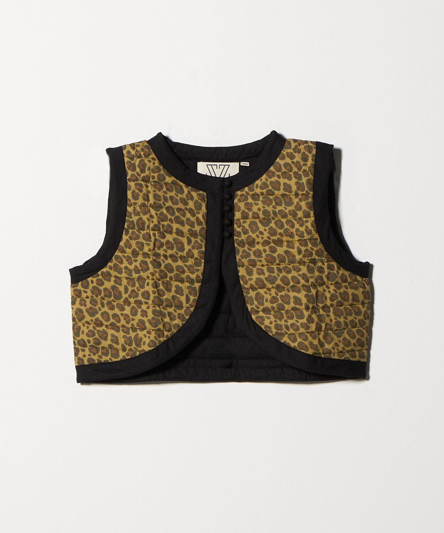 【美品】ユナイテッドアローズ　レオパードノースリーブベスト SZ Blockprints＞レオパード クロップド ベスト