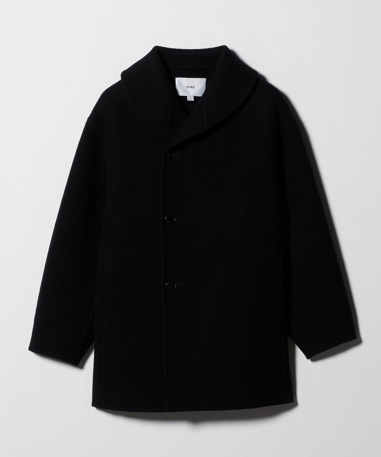 ✨美品✨HYKE ピーコート メルトン ウール ブラック アンカーボタン S 黒 UNITED ARROWS（ユナイテッドアローズ）の「＜HYKE（ハイク