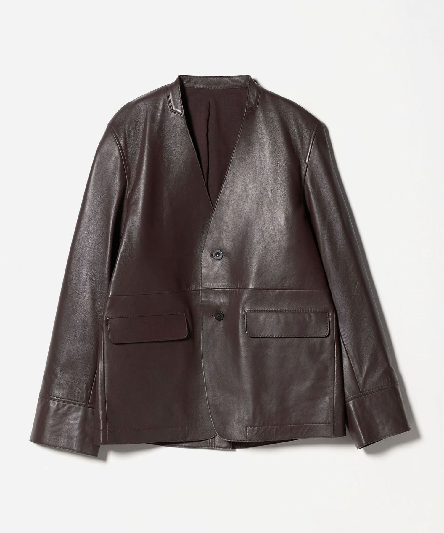 【最終値下げ】UNITED ARROWS ノーカラー レザージャケット IRENISA＞ノーカラー レザー ジャケット