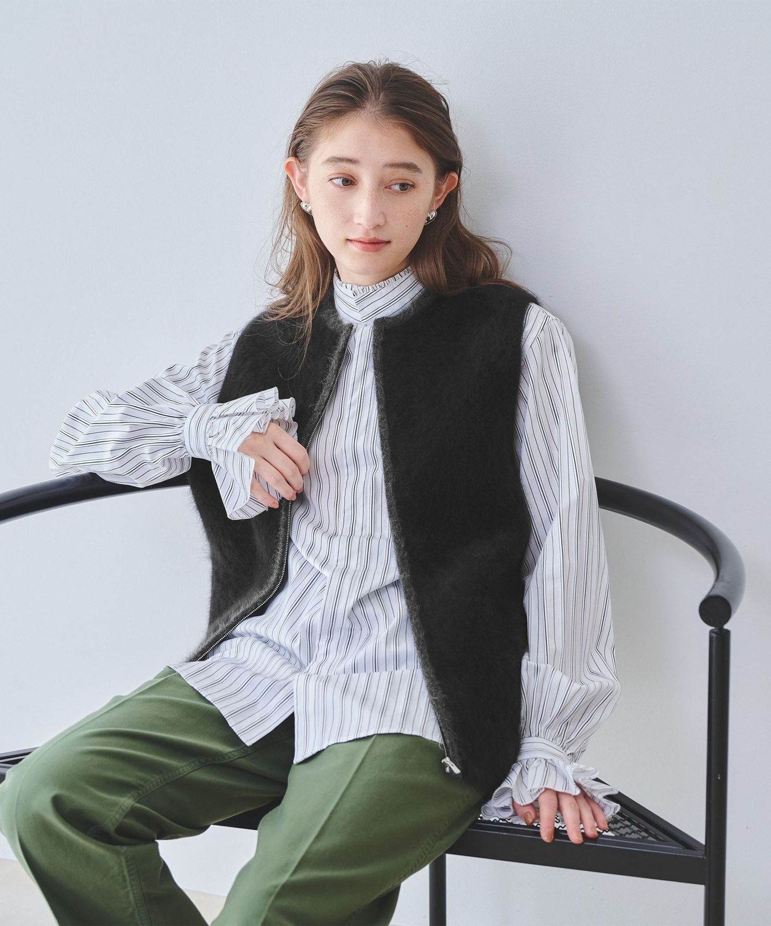 フォックスカシミヤ ジップ ベスト