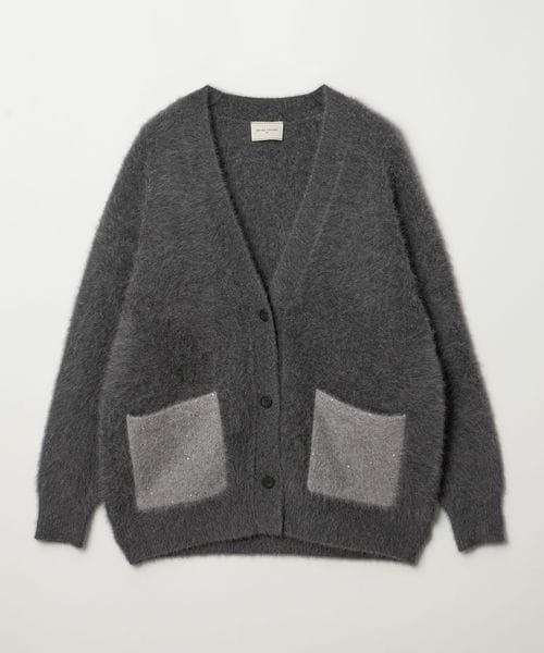 UNITED ARROWS/フォックスカシミヤ スパンコール ミドル カーディガン/カーディガン / ボレロ