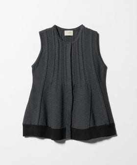 UNITED ARROWS/ケーブル ペプラム ノースリーブ ニット ベスト ‐ウォッシャブル‐/ベスト