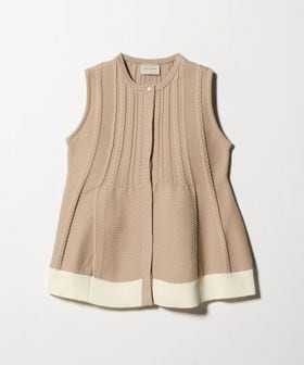 UNITED ARROWS/ケーブル ペプラム ノースリーブ ニット ベスト ‐ウォッシャブル‐/ベスト