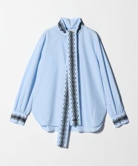 UNITED ARROWS/レース コンビ ボウタイ リボン ブラウス ‐ウォッシャブル‐/シャツ / ブラウス