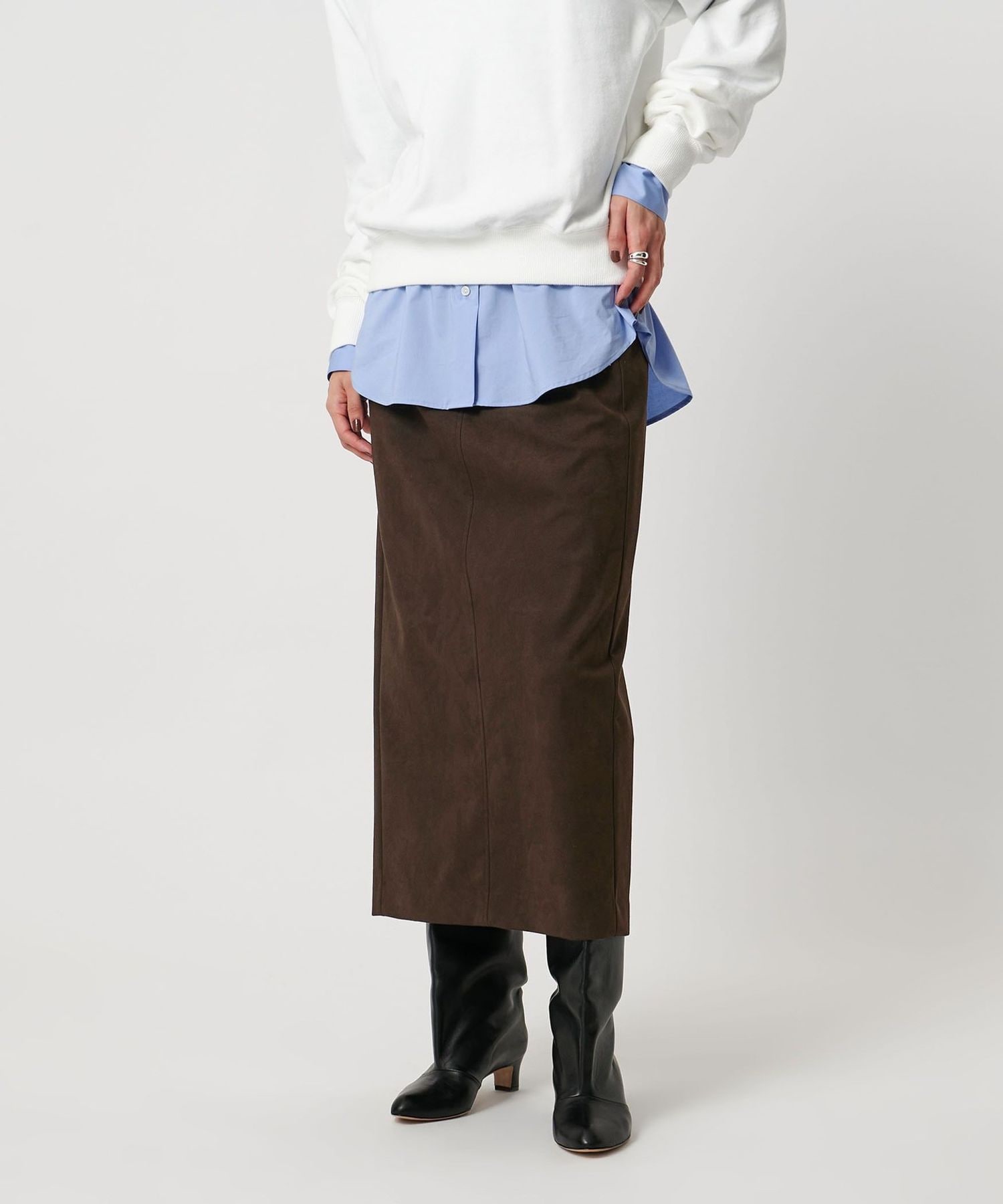 スエード ライク タイト スカート