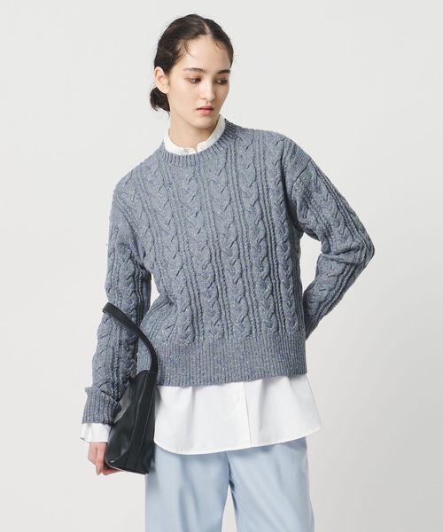 UNITED ARROWS/ミックス カラー ケーブル プルオーバー ニット/ニット / セーター