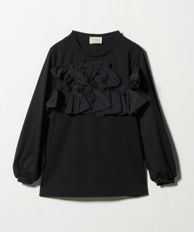 UNITED ARROWS/リボン コンビ パフスリーブ カットソー ‐ウォッシャブル‐/Tシャツ / カットソー