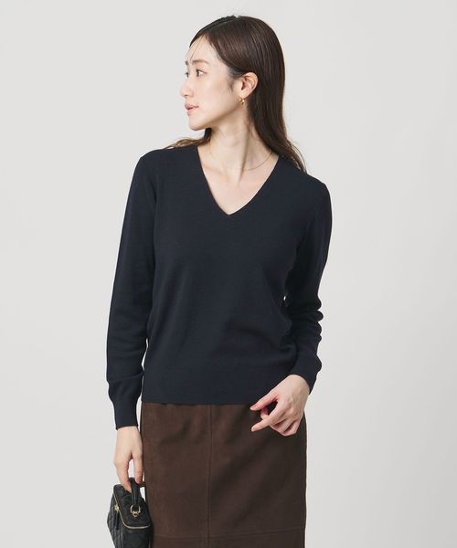UNITED ARROWS/フルニードル Vネック ニット/ニット / セーター