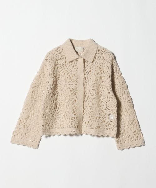 UNITED ARROWS/ウール クロシェ ポロ カーディガン/カーディガン / ボレロ