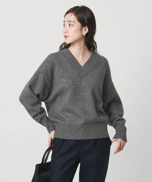 UNITED ARROWS/フォックス ウール ラメ Vネック ニット/ニット / セーター