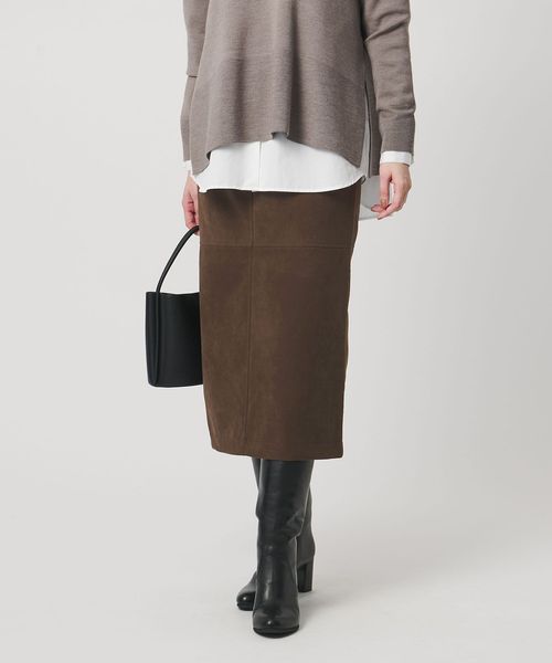 UNITED ARROWS/スエードライク タイトスカート ‐ウォッシャブル‐/ミモレ / ロング
