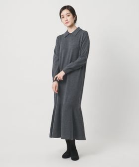 UNITED ARROWS/ニット ペプラム ロング ワンピース/ワンピース