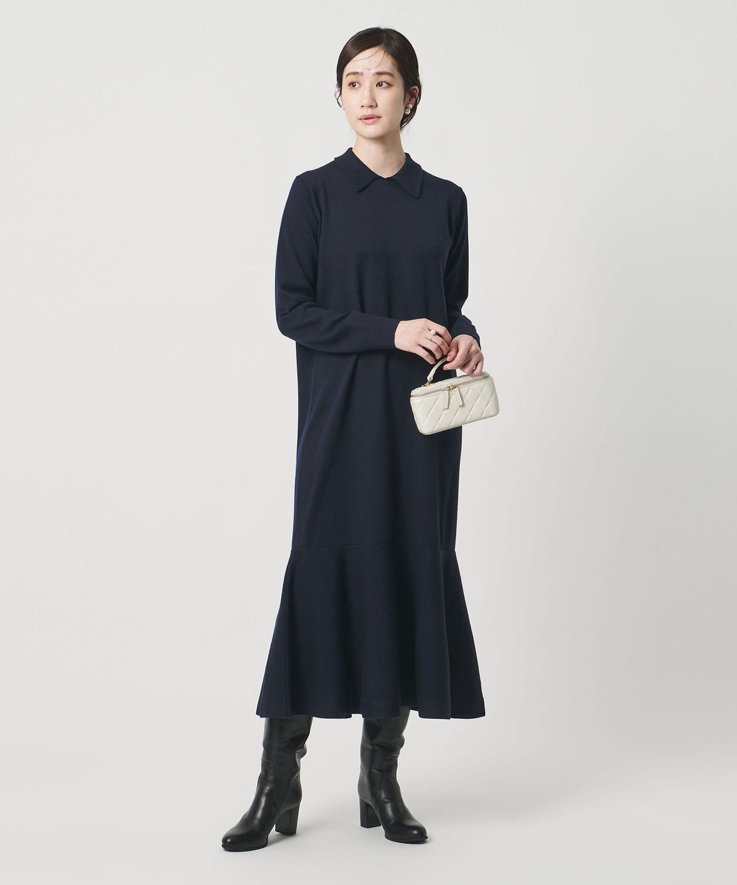 新品未使用UNITED ARROWS ペプラム ロングスリーブ ニットワンピース UNITED ARROWS（ユナイテッドアローズ）の「ペプラム ロング