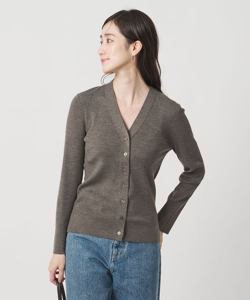 UNITED ARROWS/18G ウール リブ カーディガン/カーディガン / ボレロ