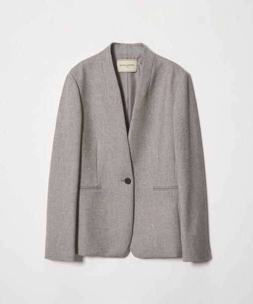 UNITED ARROWS/クラス ツイード ノーカラー ジャケット/ノーカラージャケット