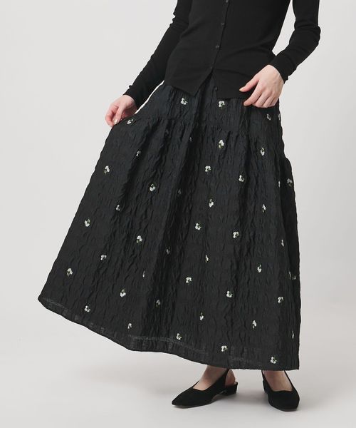 UNITED ARROWS/スクエア フラワー ジャガード スカート/ミモレ / ロング