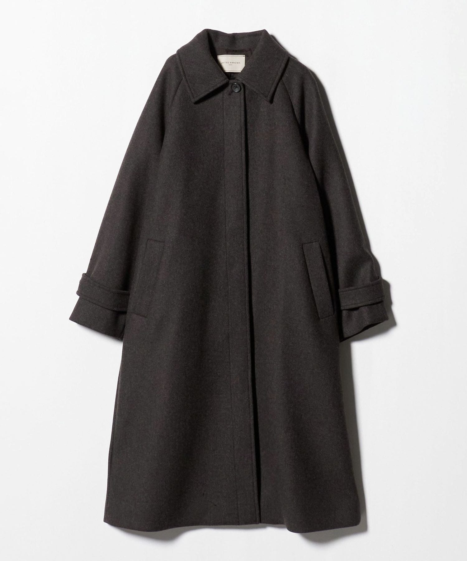 ★美品★ トゥモローランド　Manteco モヘアコート　定価85000円 MANTECOPureリバー ロングコート （ステンカラーコート）｜L