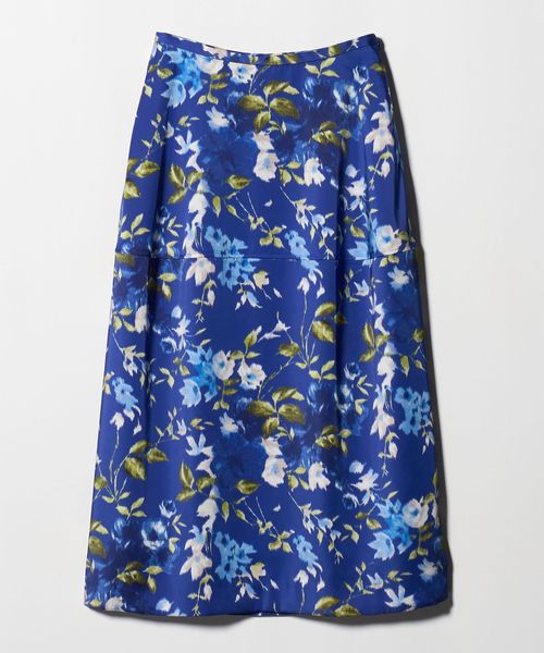 UNITED ARROWS/サテン コクーン プリント スカート ‐ウォッシャブル‐/ミモレ / ロング