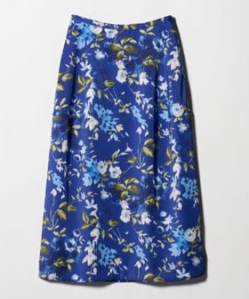 UNITED ARROWS/サテン コクーン プリント スカート ‐ウォッシャブル‐/ミモレ / ロング