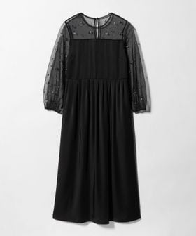 UNITED ARROWS/チュール エンブロイダリー コンビ ワンピース/ワンピース