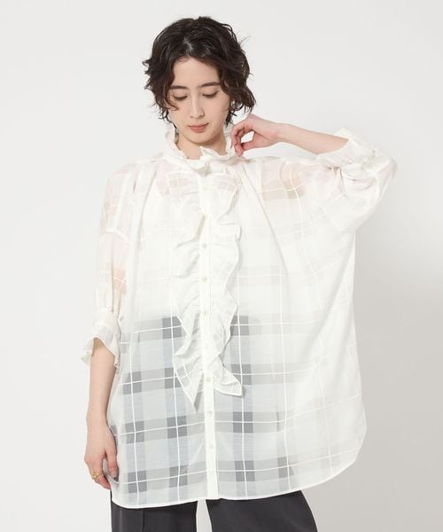 ブラウス シャツ 「別注」「dahl’ia」フリル チェックブラウス-united LOVE project 2025 レディース 1500025S0394_l1_a001.jpg