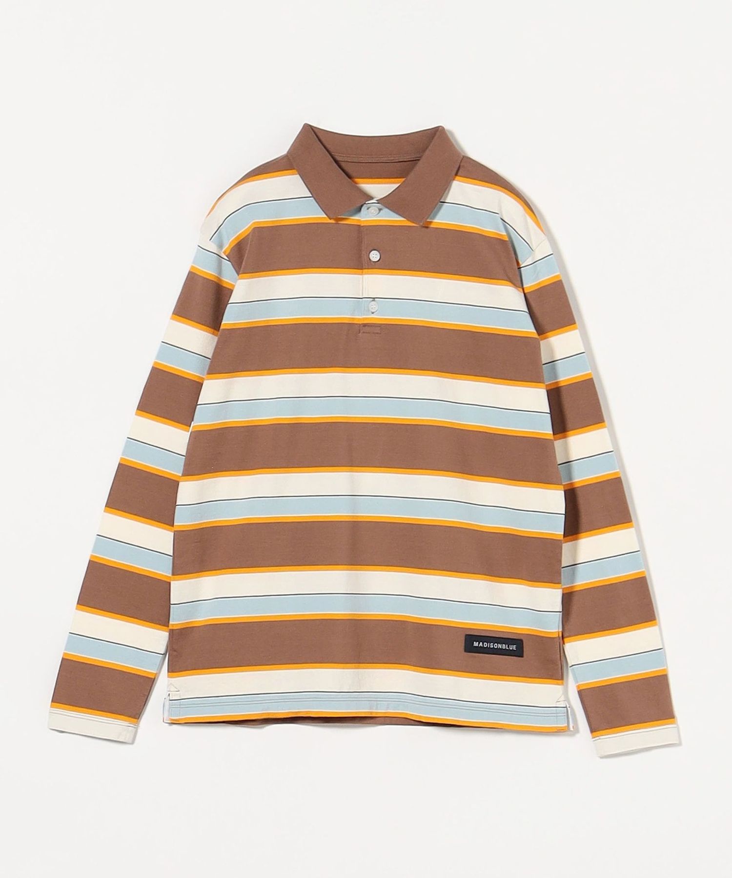 マディソンブルー MADISON BLUE 22SS HORIZONTAL STRIPES POLO L S SHIRT 長袖ボーダーポロシャツ MB MADISONBLUE＞マルチボーダー ポロカラー ロングスリーブ カットソー