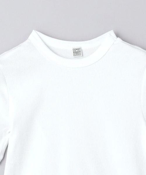 Toteme Classic コットンリブジャージーTシャツ TOTEME リブニット ストレッチコットンジャージー Tシャツ | NET