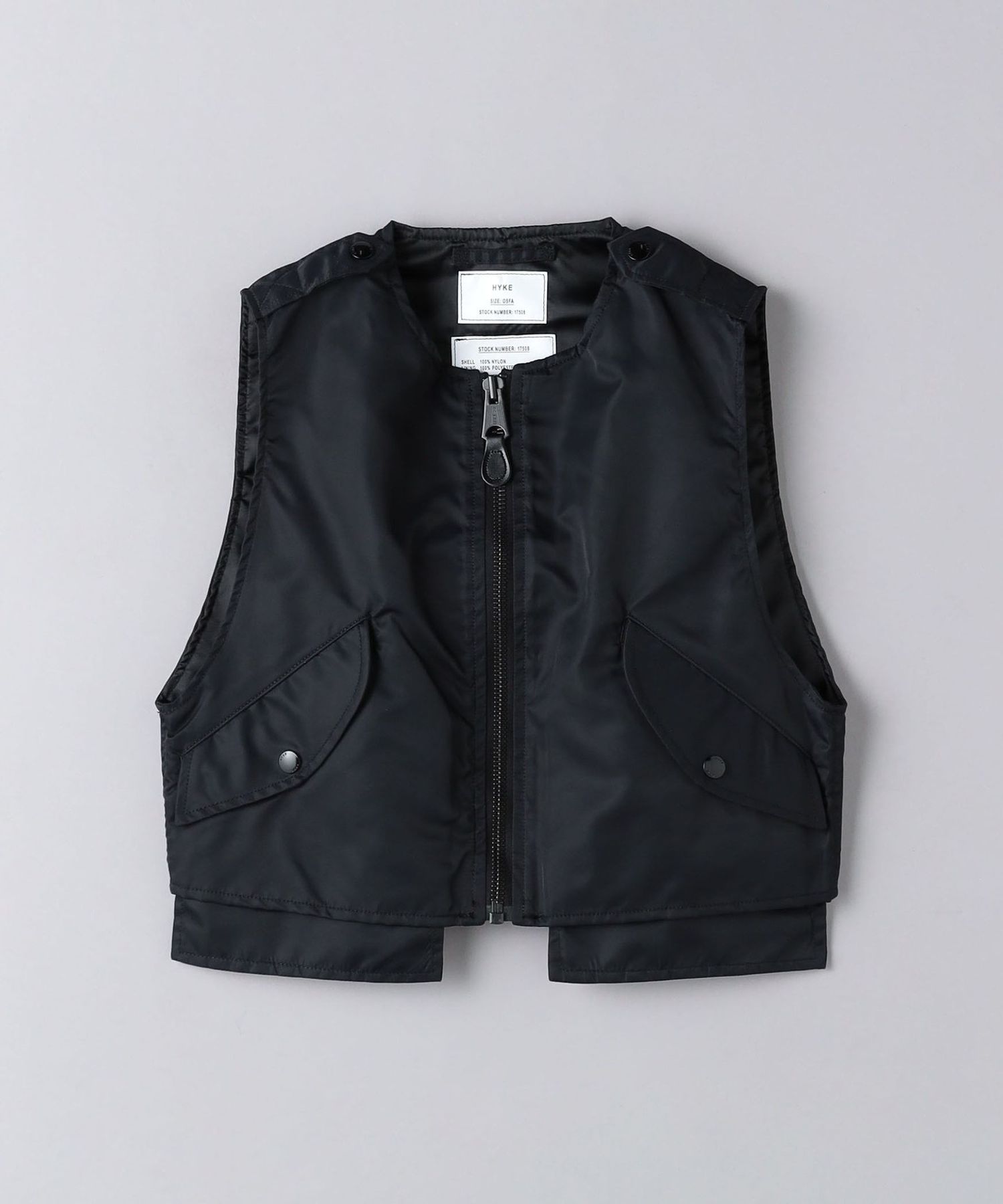 25SS 新品【HYKE】 TYPE L-2A VEST 黒 HYKE【ハイク】TYPE L-2A VEST (17508) | glamour online