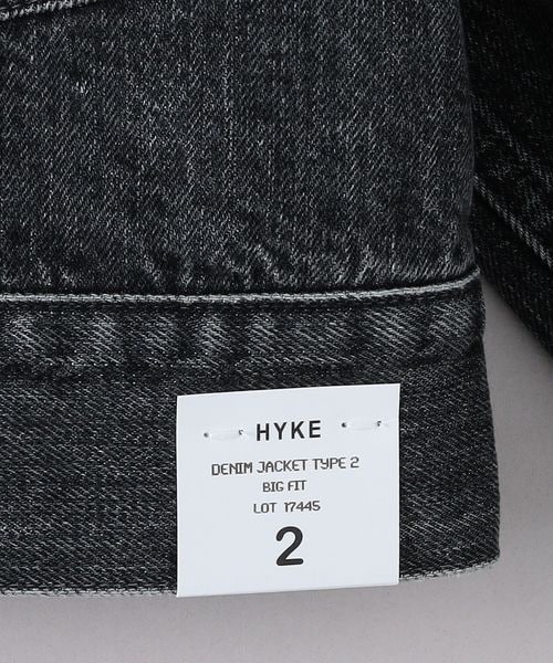 HYKE＞バルーンスリーブ デニムジャケット BLACK