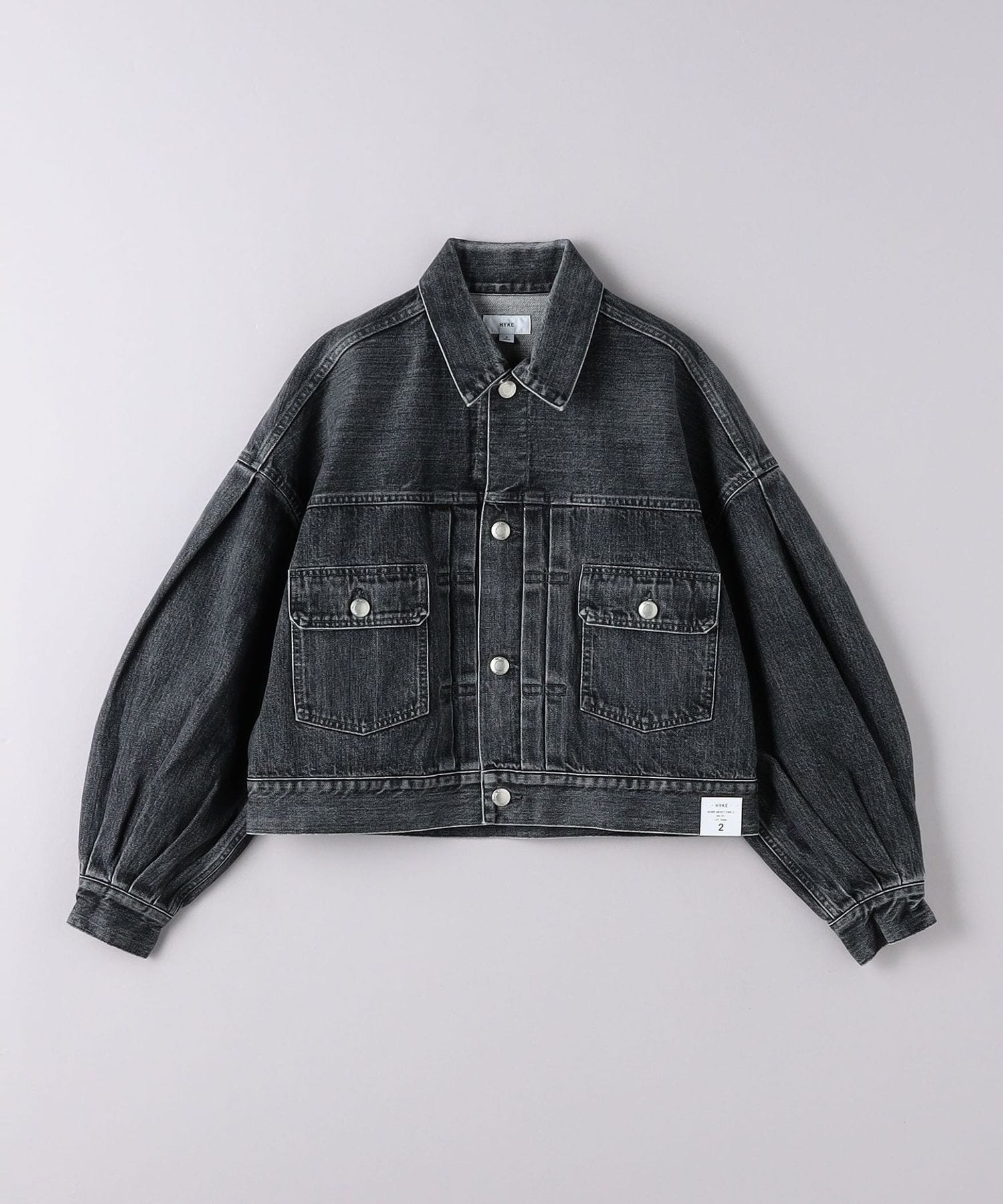 【試着のみ】HYKE バルーンスリーブデニムジャケット size2 BALLOON SLEEVE DENIM JACKET/TYPE2-バルーンスリーブデニム