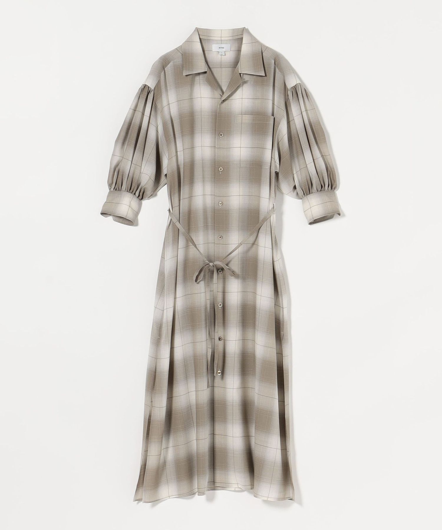 HYKE＞オンブレチェック ワンピース 