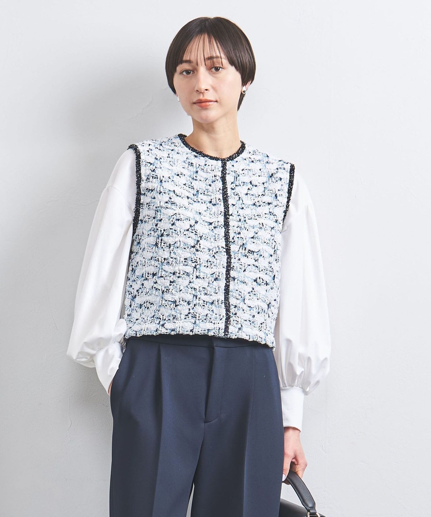 最終価格　UNITED ARROWS ツイード ニットベスト ミックスツイード ニットベスト