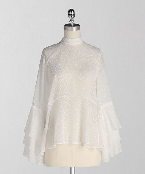 UNITED ARROWS/シアー ラメドット フリルブラウス/シャツ / ブラウス