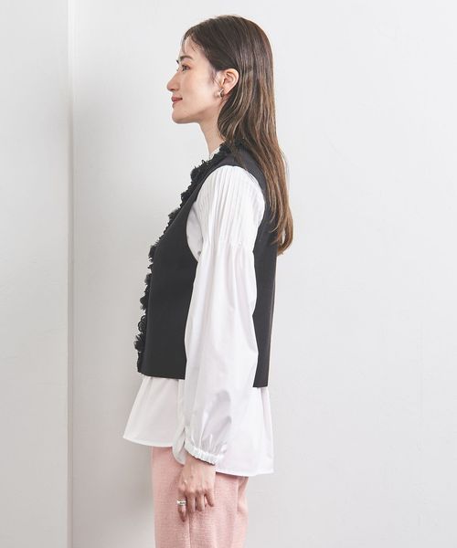 ユナイテッドアローズunited arrows 3Dフラワーモチーフニットベスト UNITED ARROWS 3D フラワーモチーフ ノースリーブニットベスト