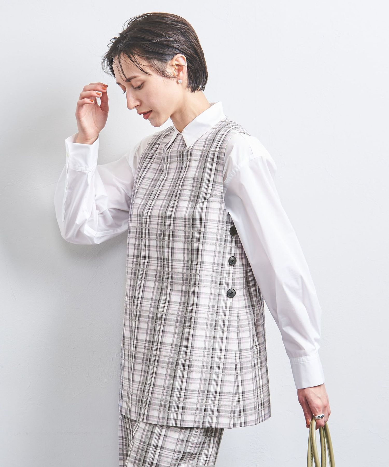 定価7.7万 UNITED ARROWS 23AW チェックツイードベストの通販 by