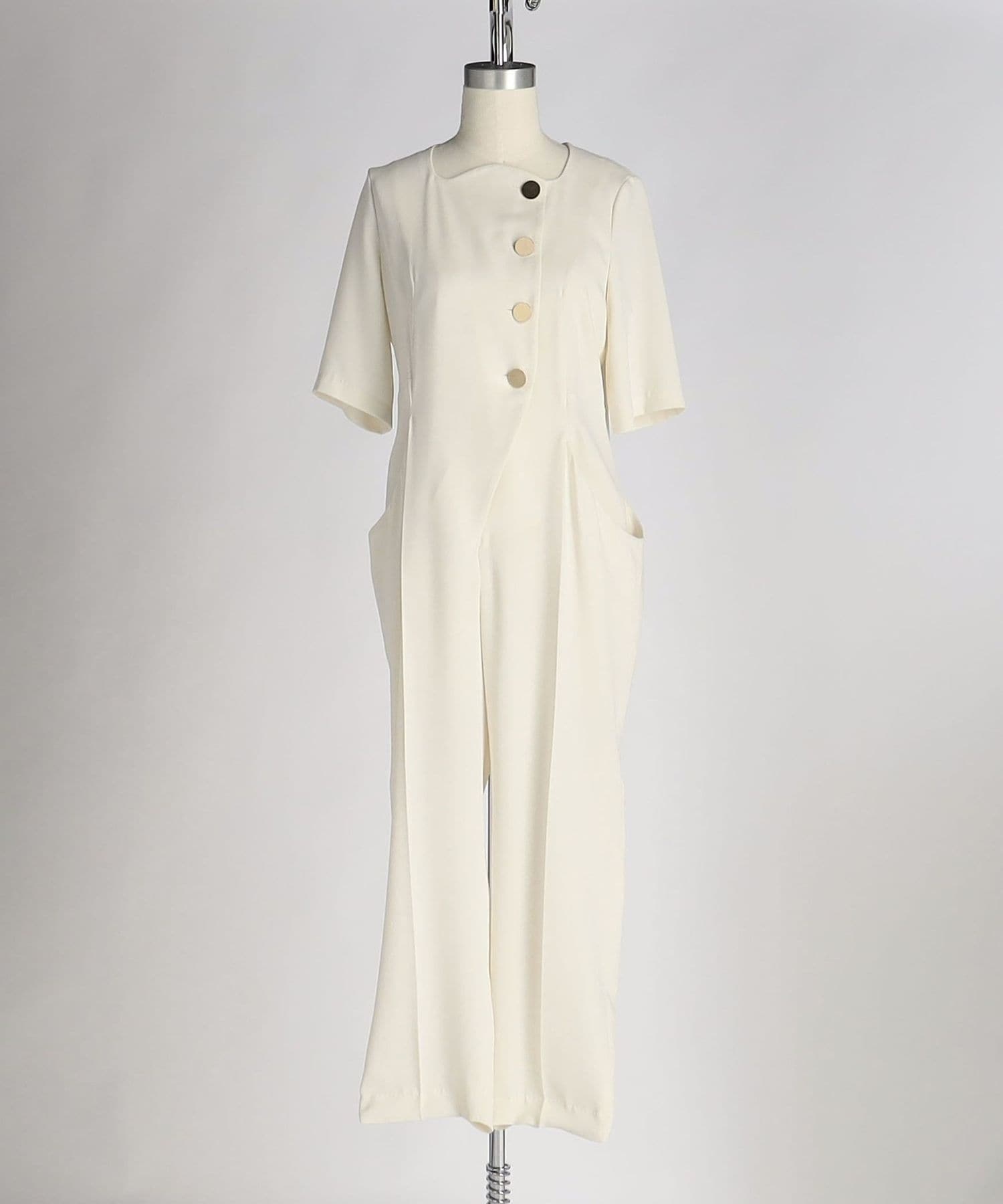 UNITED ARROWS ユナイテッドアローズ ボタンオールインワン 38黒 ボタン オールインワン