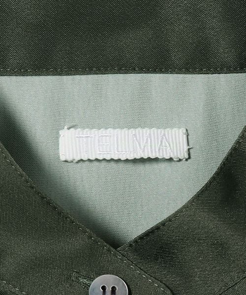 TELMA テルマ コスモス　プリント　カーキ　ブラウス　シャツ TELMA テルマ コスモス プリント カーキ ブラウス シャツ