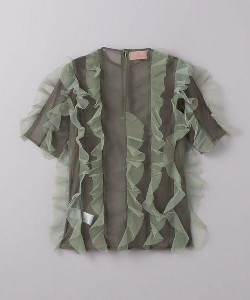 最終！EDIT.FOR LULU VIVIANO チュールパフスリーブTシャツ VIVIANO / ヴィヴィアーノ】Tulle Layered Puff Sleeve Tシャツ