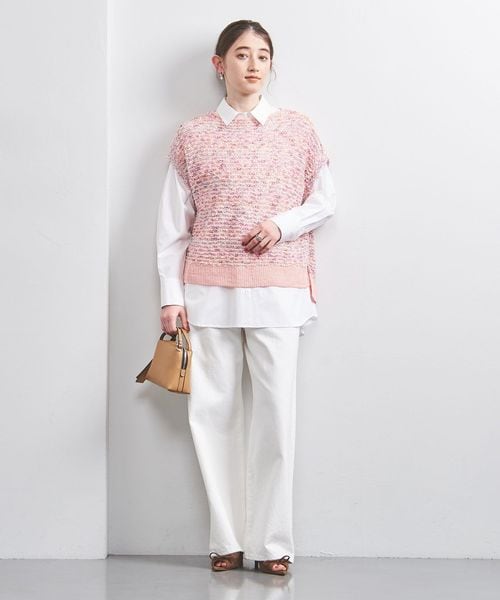 ユナイテッドアローズ　メランジ ツイードプルオーバーベスト★ピンク 極美品 Blouse｜TOPS｜ユナイテッドアローズ（UNITED ARROWS）｜WOMEN