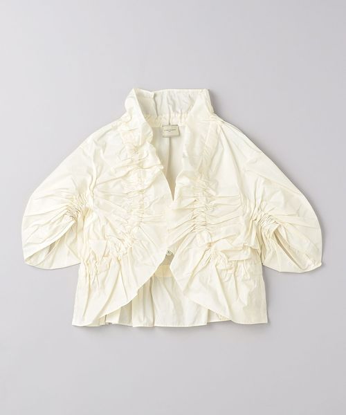 【極美品】ユナイテッドアローズ シャーリングフリル タフタ ボレロ UNITED ARROWS カーディガン シャーリングフリル タフタ ボレロ