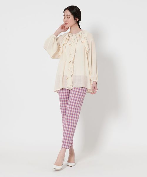 UNITED ARROWS ユナイテッドアローズ ラッフルフリル ブラウス 未使用品  1521-162-1484-0300 ホワイト  レディース  トップス 長袖 ラッフルフリル ブラウス