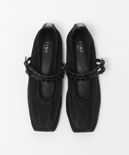 【UNITED ARROWS】メッシュ ビジュー フラットシューズ37h メッシュ ビジュー フラットシューズ